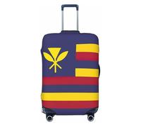 JEJEA Bandiera del Regno delle Hawaii Stampa Valigie Copertura Protettiva Bagagli Da Viaggio Copertura Bagagli Lavabile Anti-Graffio, Nero , S