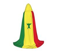 JEJEA Bandiera del Senegal Stampa Halloween Cosplay Festa di Natale Abiti con Cappuccio Mago Veste Halloween Mantello Medievale Rinascimento
