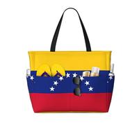 JEJEA Bandiera del Venezuela Stampa Tote Bag Grande Spalla Hobo Borse Donne Casual Borse Grande Capacità Shopping Borsa da Lavoro, Nero , Taglia unica