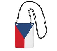 JEJEA Bandiera della Repubblica Ceca Stampa Crossbody Borsa Del Telefono Per Le Donne Degli Uomini, Tracolla Regolabile Del Telefono Borsa, Per Lo Shopping Di Viaggio, Nero , Taglia unica