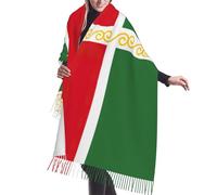 JEJEA Bandiera della Repubblica Cecena Stampa Stampa Faux Cashmere Frange Scialle - Calda sciarpa invernale da donna, morbida e accogliente per il freddo