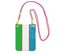 JEJEA Bandiera della Repubblica di Uzbekistan Stampa Crossbody Borsa Del Telefono Per Le Donne Uomini, Tracolla Regolabile Telefono Borsella, Per Viaggi Shopping, Fucsia, Taglia unica