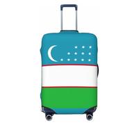 JEJEA Bandiera della Repubblica di Uzbekistan Stampa Valigie Copertura Protettiva Bagagli Da Viaggio Copertura Bagagli Lavabile Anti-Graffio, Nero , L