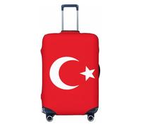 JEJEA Bandiera della Turchia Stampa Valigie Copertura Protettiva Bagagli Da Viaggio Copertura Bagagli Lavabile Anti-Graffio, Nero , L