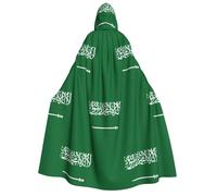 JEJEA Bandiera dell'Arabia Saudita Stampa Halloween Mantello Con Cappuccio Mantello Unisex per Cosplay, Festa di Natale Bomboniere Abiti Strega