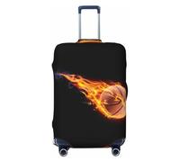 JEJEA Basket On Fire Stampa Valigie Copertura Protettiva Bagagli Da Viaggio Copertura Bagagli Lavabile Anti-Graffio, Nero , XL