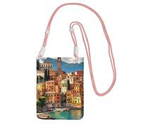 JEJEA Bella Italia Stampa Crossbody Phone Bag per le donne uomini, tracolla regolabile borsa del telefono, per lo shopping di viaggio, rosa, Taglia unica