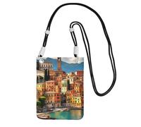 JEJEA Bella Italia Stampa Crossbody Phone Bag per le donne uomini, tracolla regolabile borsa del telefono, per lo shopping di viaggio, Nero , Taglia unica