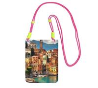JEJEA Bella Italia Stampa Crossbody Phone Bag per le donne uomini, tracolla regolabile borsa del telefono, per lo shopping di viaggio, Fucsia, Taglia unica