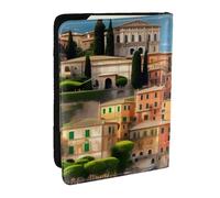 JEJEA Bella Italia Stampa Organizzatore di Viaggio Carte di Credito Caso Passaporto BookPassport Holder Cover Portafoglio forTraveling, Nero , Taglia unica
