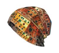 JEJEA Bella stampa Italia Knit Beanie caldo cappelli invernali, doppio strato Skull Cap per uomo donna, cappello lavorato a maglia per adulti nero