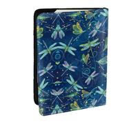 JEJEA Blue Dragonfly Print Travel Organizer Porta carte di credito passaporto BookPassport Holder Cover Portafoglio per Viaggiare, Nero , Taglia unica