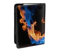 JEJEA Blue Flame Print Travel Organizer Porta Carte di Credito Passaporto BookPassport Holder Cover Portafoglio forTraveling, Nero , Taglia unica