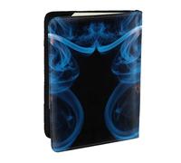 JEJEA Blue Flame Print Travel Organizer Porta Carte di Credito Passaporto BookPassport Holder Cover Portafoglio forTraveling, Nero , Taglia unica