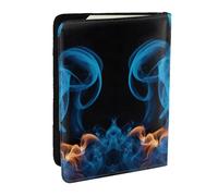 JEJEA Blue Flame Print Travel Organizer Porta Carte di Credito Passaporto BookPassport Holder Cover Portafoglio forTraveling, Nero , Taglia unica
