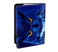 JEJEA Blue Owl Print Travel Organizer Porta carte di credito passaporto BookPassport Holder Cover Wallet forTraveling, Nero , Taglia unica