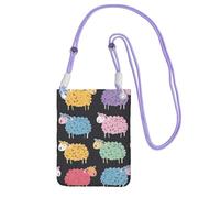 JEJEA Borsa a tracolla per telefono a tracolla con stampa a tema pecora colorata carina per donne e uomini, borsa per telefono con cinturino regolabile, per lo shopping di viaggio, Viola, Taglia unica
