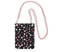 JEJEA Borsa a tracolla per telefono a tracolla nera a pois per donne e uomini, borsa per telefono con tracolla regolabile, per viaggi e shopping, rosa, Taglia unica