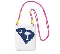 JEJEA Borsa a tracolla per telefono con bandiera della Carolina del Sud, per donne e uomini, tracolla regolabile, per viaggi e shopping, Fucsia, Taglia unica