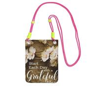 JEJEA Borsa a tracolla per telefono con citazioni ispiratrici per donne e uomini, borsa per telefono con tracolla regolabile, per viaggi e shopping, Fucsia, Taglia unica