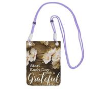 JEJEA Borsa a tracolla per telefono con citazioni ispiratrici per donne e uomini, borsa per telefono con tracolla regolabile, per viaggi e shopping, Viola, Taglia unica