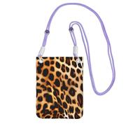 JEJEA Borsa a tracolla per telefono con stampa animalier leopardata per donne e uomini, borsa per telefono con tracolla regolabile, per viaggi e shopping, Viola, Taglia unica