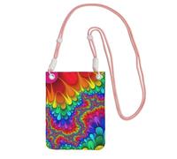 JEJEA Borsa a tracolla per telefono con stampa arcobaleno tie dye-rossa per donne e uomini, borsa per telefono con tracolla regolabile, per viaggi e shopping, rosa, Taglia unica