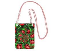 JEJEA Borsa a tracolla per telefono con stampa coccinella rossa per donne e uomini, borsa per telefono con tracolla regolabile, per viaggi e shopping, rosa, Taglia unica