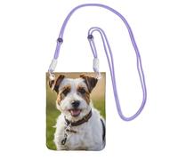 JEJEA Borsa a tracolla per telefono con stampa di cane carino per donne e uomini, borsa per telefono con tracolla regolabile, per lo shopping di viaggio, Viola, Taglia unica