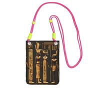 JEJEA Borsa a tracolla per telefono con stampa di geroglifici egiziani antichi per donne e uomini, borsa per telefono con tracolla regolabile, per viaggi e shopping, Fucsia, Taglia unica