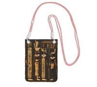 JEJEA Borsa a tracolla per telefono con stampa di geroglifici egiziani antichi per donne e uomini, borsa per telefono con tracolla regolabile, per viaggi e shopping, rosa, Taglia unica