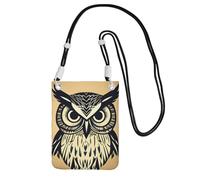 JEJEA Borsa a tracolla per telefono con stampa di gufo carino per donne e uomini, borsa per telefono con tracolla regolabile, per viaggi e shopping, Nero , Taglia unica