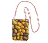 JEJEA Borsa a tracolla per telefono con stampa di molte patate per donne e uomini, borsa per telefono con tracolla regolabile, per lo shopping di viaggio, rosa, Taglia unica