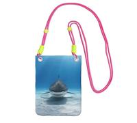 JEJEA Borsa a tracolla per telefono con stampa di squalo tigre, per donne e uomini, tracolla regolabile, per viaggi e shopping, Fucsia, Taglia unica