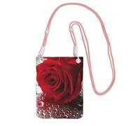 JEJEA Borsa a tracolla per telefono con stampa floreale rossa per donne e uomini, borsa per telefono con tracolla regolabile, per lo shopping di viaggio, rosa, Taglia unica