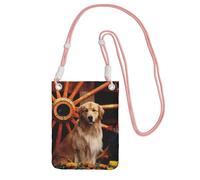 JEJEA Borsa a tracolla per telefono con stampa Golden Retriever per donne e uomini, borsa per telefono con tracolla regolabile, per viaggi e shopping, rosa, Taglia unica