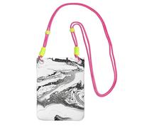JEJEA Borsa a tracolla per telefono con stampa in marmo bianco e nero per uomini e donne, borsa regolabile per telefono con tracolla, per lo shopping di viaggio, Fucsia, Taglia unica