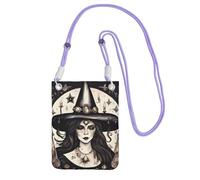 JEJEA Borsa a tracolla per telefono con stampa magica stregoneria bohémien per donne e uomini, borsa per telefono con tracolla regolabile, per viaggi e shopping, Viola, Taglia unica