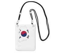 JEJEA Borsa a tracolla per telefono con stampa mappa della bandiera della Repubblica della Corea per donne e uomini, borsa per telefono con tracolla regolabile, per viaggi e shopping, Nero , Taglia