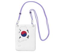 JEJEA Borsa a tracolla per telefono con stampa mappa della bandiera della Repubblica della Corea per donne e uomini, borsa per telefono con tracolla regolabile, per viaggi e shopping, Viola, Taglia