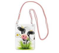JEJEA Borsa a tracolla per telefono con stampa mucca carina per donne e uomini, borsa per telefono con tracolla regolabile, per lo shopping di viaggio, rosa, Taglia unica