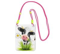 JEJEA Borsa a tracolla per telefono con stampa mucca carina per donne e uomini, borsa per telefono con tracolla regolabile, per lo shopping di viaggio, Fucsia, Taglia unica