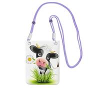 JEJEA Borsa a tracolla per telefono con stampa mucca carina per donne e uomini, borsa per telefono con tracolla regolabile, per lo shopping di viaggio, Viola, Taglia unica