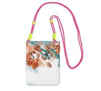 JEJEA Borsa a tracolla per telefono con stampa orchidea verde acqua e arancione per donne e uomini, borsa per telefono con tracolla regolabile, per viaggi e shopping, Fucsia, Taglia unica