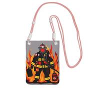 JEJEA Borsa a tracolla per telefono con stampa pompiere vigile del fuoco per donne e uomini, borsa per telefono con tracolla regolabile, per viaggi e shopping, rosa, Taglia unica