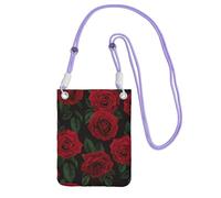 JEJEA Borsa a tracolla per telefono con stampa rosa rossa per donne e uomini, borsa per telefono con tracolla regolabile, per lo shopping di viaggio, Viola, Taglia unica