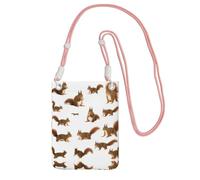 JEJEA Borsa a tracolla per telefono con stampa scoiattolo carino per donne e uomini, borsa per telefono con tracolla regolabile, per viaggi e shopping, rosa, Taglia unica