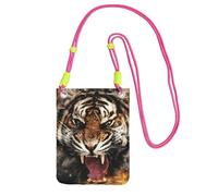 JEJEA Borsa a tracolla per telefono con stampa tigre ruggente, per donne e uomini, tracolla regolabile, per viaggi e shopping, Fucsia, Taglia unica