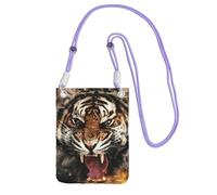 JEJEA Borsa a tracolla per telefono con stampa tigre ruggente, per donne e uomini, tracolla regolabile, per viaggi e shopping, Viola, Taglia unica