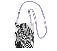 JEJEA Borsa a tracolla per telefono con stampa zebrata per donne e uomini, borsa per telefono con tracolla regolabile, per viaggi e shopping, Viola, Taglia unica
